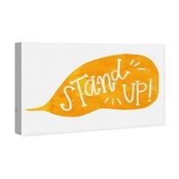 Wynwood Studio tipografija i citati zidne umjetničke platnene otiske 'stand up' citati i izreke - narančasta, bijela