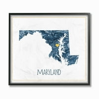 Studell Home Decor Maryland Minimalno plavo mramorni papirnati silueta uokvirena teksturiziranom umjetnošću