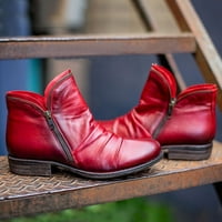 Čizme za žene, modne casual jednobojne retro kratke Gležnjače, Cipele s patentnim zatvaračem