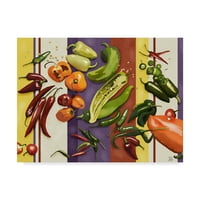 Zaštitni znak likovna umjetnost 'Sarape Peppers I' Canvas Art by Jade Reynolds