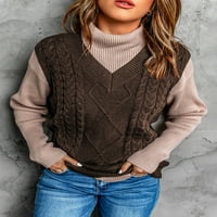 2./ ženski pleteni džemper s izrezom u obliku donjeg dijela, prsluk, ležerni preveliki pulover bez rukava, Vintage džemperi, Gornji