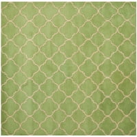 Geometrijski tepih od vune s četiri lista, zeleni, 2 '3 11'