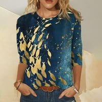 Top majica za žene, Udoban ležerni pulover s printom leptira, Okrugli vrat, Dugi rukav, bluze Plus veličine, košulje, elegantne široke