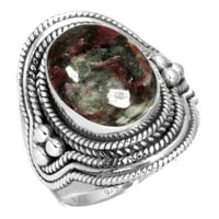 Ženski nakit od prirodnog eudijalita prsten od srebra