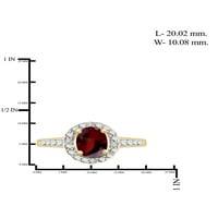 Jewelersclub granat prsten za rođeni nakit - 1. karat granat 14k zlatni nakit od srebrnog prstena s bijelim dijamantnim naglaskom