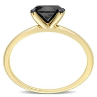 14 karatni zaručnički prsten od žutog zlata u Crnom dijamantu od 14 karata