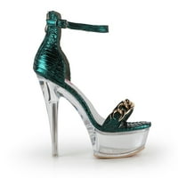 _ - Modne sandale na prozirnoj platformi s lančićem na petu u zelenoj boji