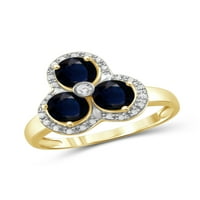 Jewelersclub Sapphire Ring Birthstone Nakit - 2. Karat Sapphire 14K zlatni nakit od srebrnog prstena s bijelim dijamantskim naglaskom