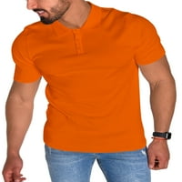 Muške majice na kopčanje, Majica na kopčanje, ljetni vrhovi kratkih rukava, klasična bluza na plaži s reverom, narančasta 3 inča