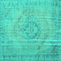 Tvrtka Aludes strojno pere pravokutne perzijske tirkizno plave tradicionalne unutarnje prostirke, 8 '12'