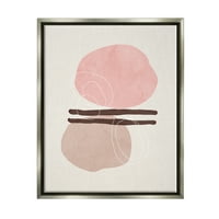 Studell pastel ružičasti geometrijski oblici apstraktno slikanje siva floater uokvirena umjetnička print zidna umjetnost