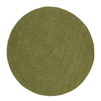 6' okrugli, zeleni monokromatski ovalni pleteni tepih za unutarnju i vanjsku upotrebu
