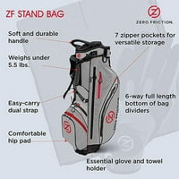 Siva torba za golf klub s nultim trenjem