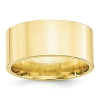 Zlato, karatno žuto zlato, standardni ravni prsten za udobno pristajanje, veličina 7,5