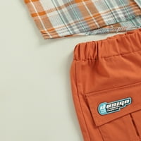 Dodaci/ ljetna majica kratkih rukava s kariranim reverima za dječake, Gornji dijelovi i kratke hlače