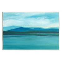 Stupell Oblačno plavo jezero planina scena krajolik slika zidna ploča Umjetnička umjetnost Umjetnost Umjetnost
