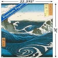 Utagava Hiroshige-vrtlog Naruto, zidni plakat provincije ava, 22.375 34