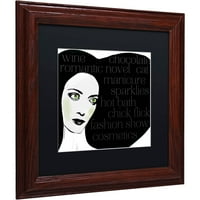Zaštitni znak likovna umjetnost Femme den iii platno umjetnost u boji pekara crni mat, drveni okvir