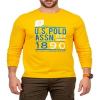 S. Polo ASN. Muška majica s dugim rukavima s uzorkom za velike muškarce