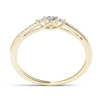 Carat T.W. Dijamantni tri kamena 10KT zaručnički prsten od žutog zlata