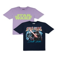 Majice s uzorkom za dječake Ratovi zvijezda kratkih rukava, 2 pakiranja, veličine MBRP-a