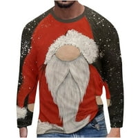 Sretan Božić muška majica dugih rukava sportska majica s božićnim printom bluze s dugim rukavima Okrugli vrat božićni poklon božićni
