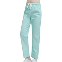 + / Ženske Ležerne hlače s elastičnim vezicama visokog struka, obične hlače s ravnim nogavicama, hlače s izrezima za čizme