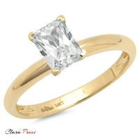 1K smaragdni rez, zeleni imitirani smaragd, 14k žuto zlato, vjenčani prsten za godišnjicu, veličina 7,5