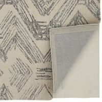 Keely siva i prirodna vunena prostirka, utisnut geometrijski uzorak, 8ft 10ft područja prostirka