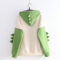 Majica s kapuljačom za djevojčice Naughtyhood, ženske slatka hoodies dugi rukav, jesensko-zimske puloveri, majice, Zelena