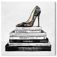 Punway Avenue Fashion i Glam Wall Art Canvas Otisci cipele modno zadovoljstvo noć - crna, bijela