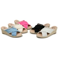 Kolekcija Journee Womens Shanni Tru Comfort pjenaste pete espadrille sandale