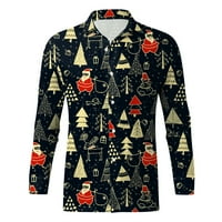 muške Ležerne jesenske / zimske božićne majice s printom od 3 tisuće modnih majica bluza košulje muške donje košulje od spandeksa