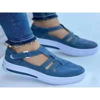 Ženske natikače; Ležerne cipele s okruglim prstima; cipele za hodanje s t-remenom; ženska lagana platforma; plava 8,5