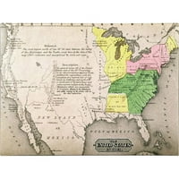 Zaštitni znak Art 'Karta Sjedinjenih Država 1803.' Canvas Art
