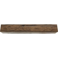 Ekena Millwork 10 W 6 H 18'l 3-strana Riverwood Endurathane Fau Wood Strop Grep, Premium star