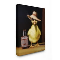 Stupell Home Decor Collection Little Odmor Chick spreman za putnički slikanje ispruženo platno zidna umjetnost, 40