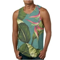 Muški topovi s naramenicama Majica Bez rukava ležerni havajski tropski grafički prsluk s okruglim vratom bluza klasični kroj na Plaži