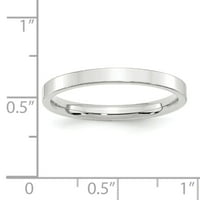 Bijelo zlato 14k standardna težina ravni vjenčani prsten udobne veličine 5025