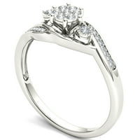 10K dijamantni zaručnički prsten od bijelog zlata s tri kamena