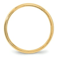 Polukružni prsten od najfinijeg zlata od 10 karata s sitnozrnatim uzorkom, žuta-Veličina 8,5