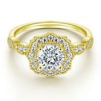 18K dijamantni dijamantni ženski prsten od srebra u stilu 9