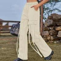 Ženske traper radne casual hlače ravnog kroja u retro stilu s personaliziranom trakom za tešku industriju, A. H.