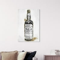 Zidni ispis na platnu Rum night s pićima i žestokim alkoholnim pićima-Crna, bijela, 24 36