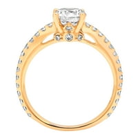Zaručnički prsten od bijelog safira okruglog reza od 1,51 karata u žutom zlatu od 18 karata, veličine 9,5