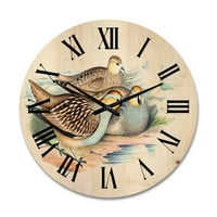 Dizajnirati 'Drevne ptice u divljini III' tradicionalni drveni zidni sat