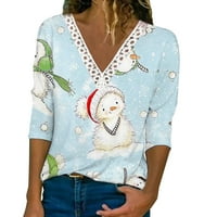 Ženske heklane majice s čipkastim obrubom s izrezom u obliku slova u, ležerni puloveri s labavim rukavima, jesenski vrhovi s cvjetnim