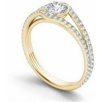 1- Karat T.W. Diamond Split Shank Classic 14KT zaručnički prsten od žutog zlata