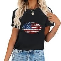 Majica sa starinskom američkom zastavom za žene-modni ljetni top s jedinstvenim printom