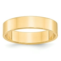 Kvalitetno zlato od 9,14 karata-ravni prsten od 9,14 karata, žuti-veličina 9,5